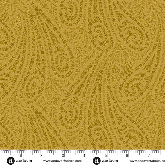 Grand Paisley Quilt Fabric by Jo Morton - Paisley in Warm Sun Gold - A-5866-Y