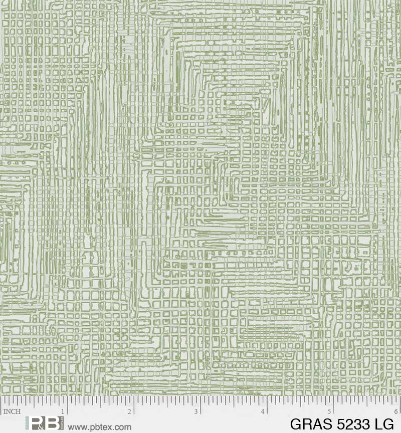 Grass Roots Quilt Fabric - Grasscloth in Light Green - GRAS 05233 LG