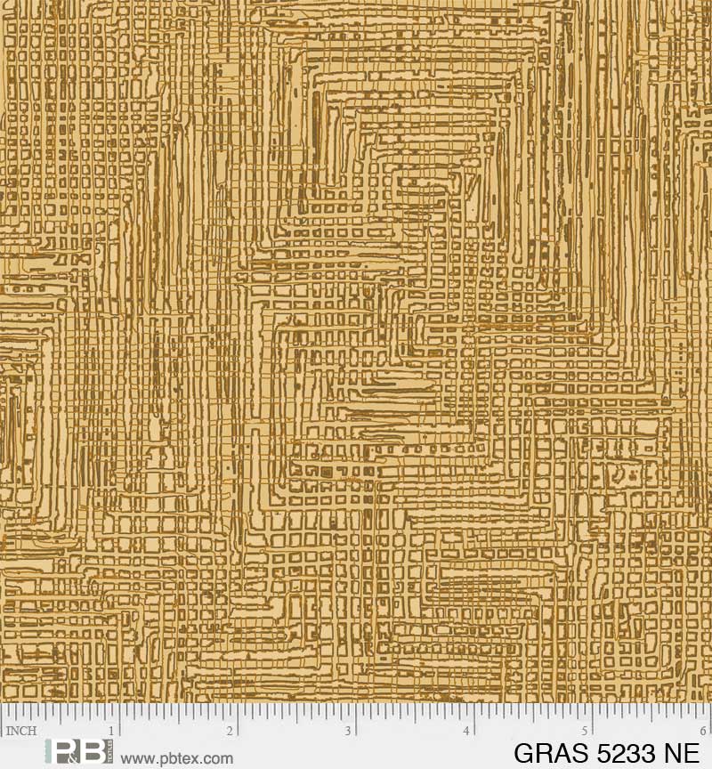 Grass Roots Quilt Fabric - Grasscloth in Tan - GRAS 05233 NE