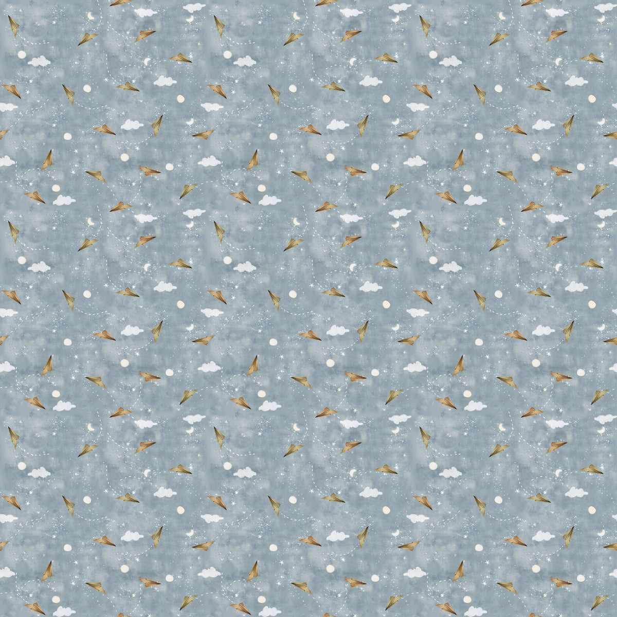 Great Journey Quilt Fabric - Paper Airplanes in Blue - 90788-41