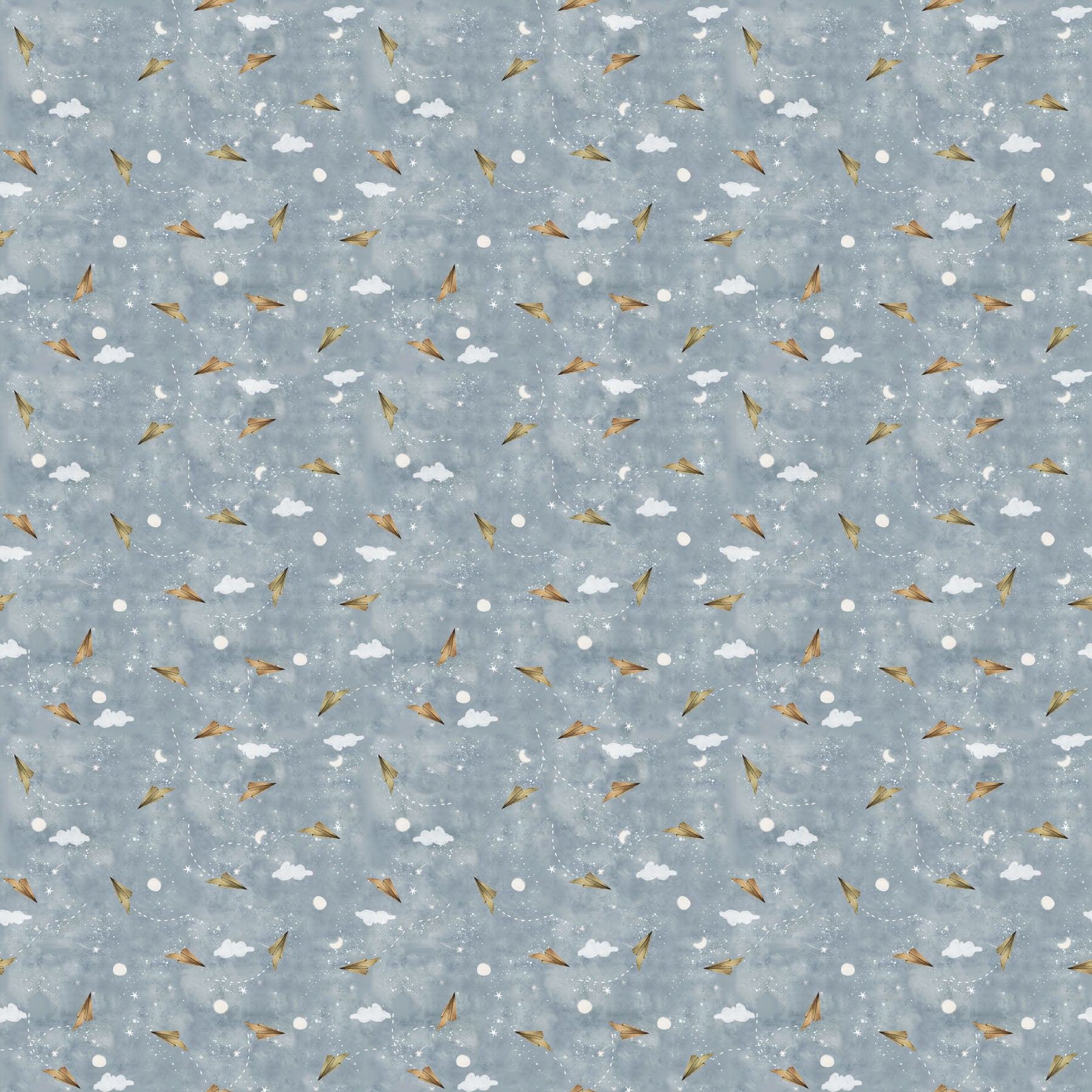 Great Journey Quilt Fabric - Paper Airplanes in Blue - 90788-41