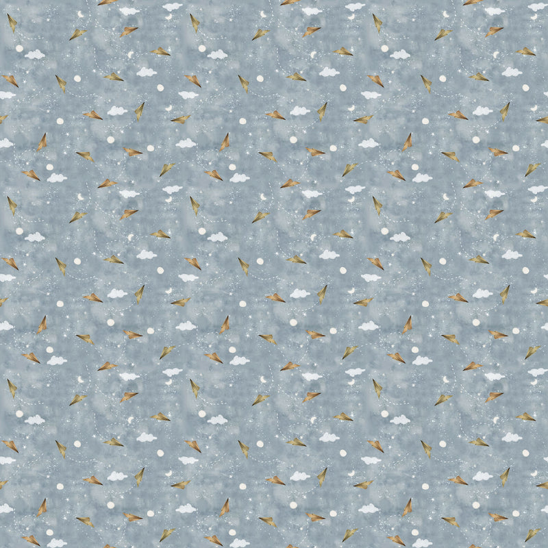 Great Journey Quilt Fabric - Paper Airplanes in Blue - 90788-41
