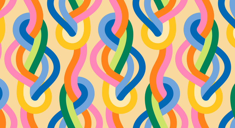 Groove Quilt Fabric  - Knotted in Luminous Multi - 42370 13
