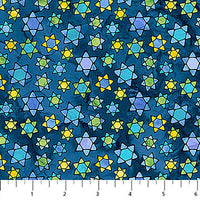 Hanukkah Lights Quilt Fabric - Stars in Blue/Multi - DP28986-46