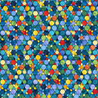 Hanukkah Lights Quilt Fabric - Multi Stained Glass in Blue/Multi - DP28982-46