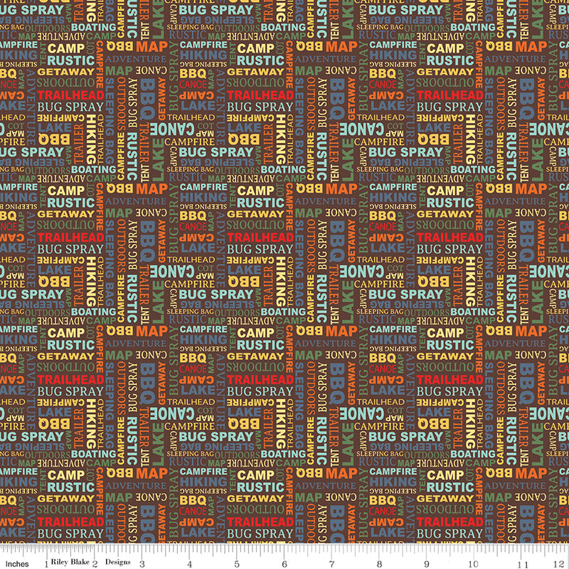 Happy Haven Quilt Fabric - Text in Brown - C17624-BROWN – Cary Quilting ...