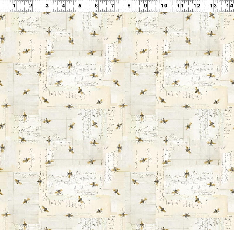 Harmony Quilt Fabric - Bees in Light Cream - Y4588-2