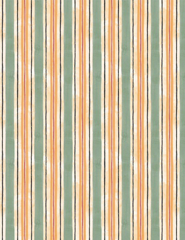 Harvest Blooms Quilt Fabric - Stripes in Cream - 3028 30105 278