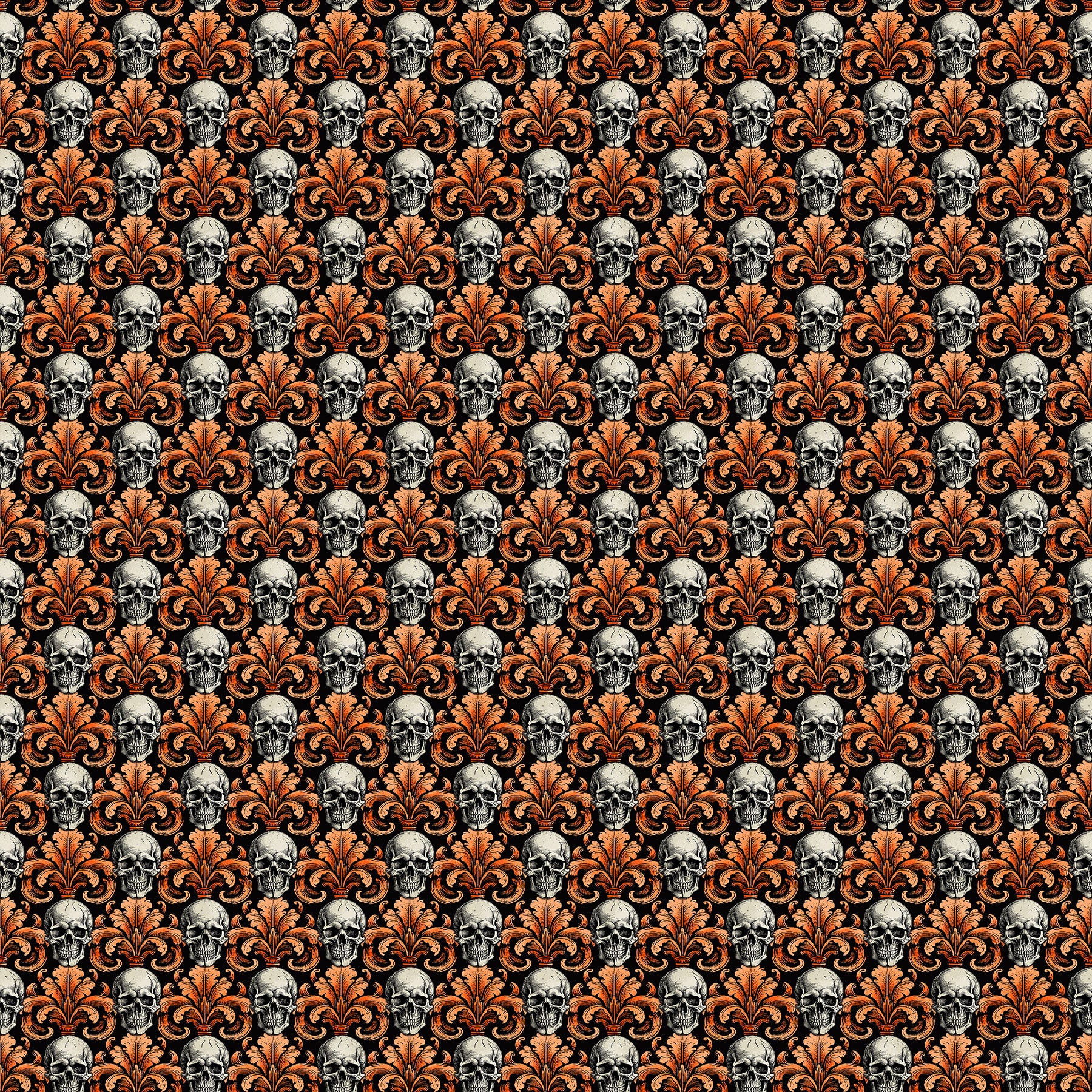 Haunted Hollow Quilt Fabric - Life of the Party in Halloween Orange/Black - 10709-99