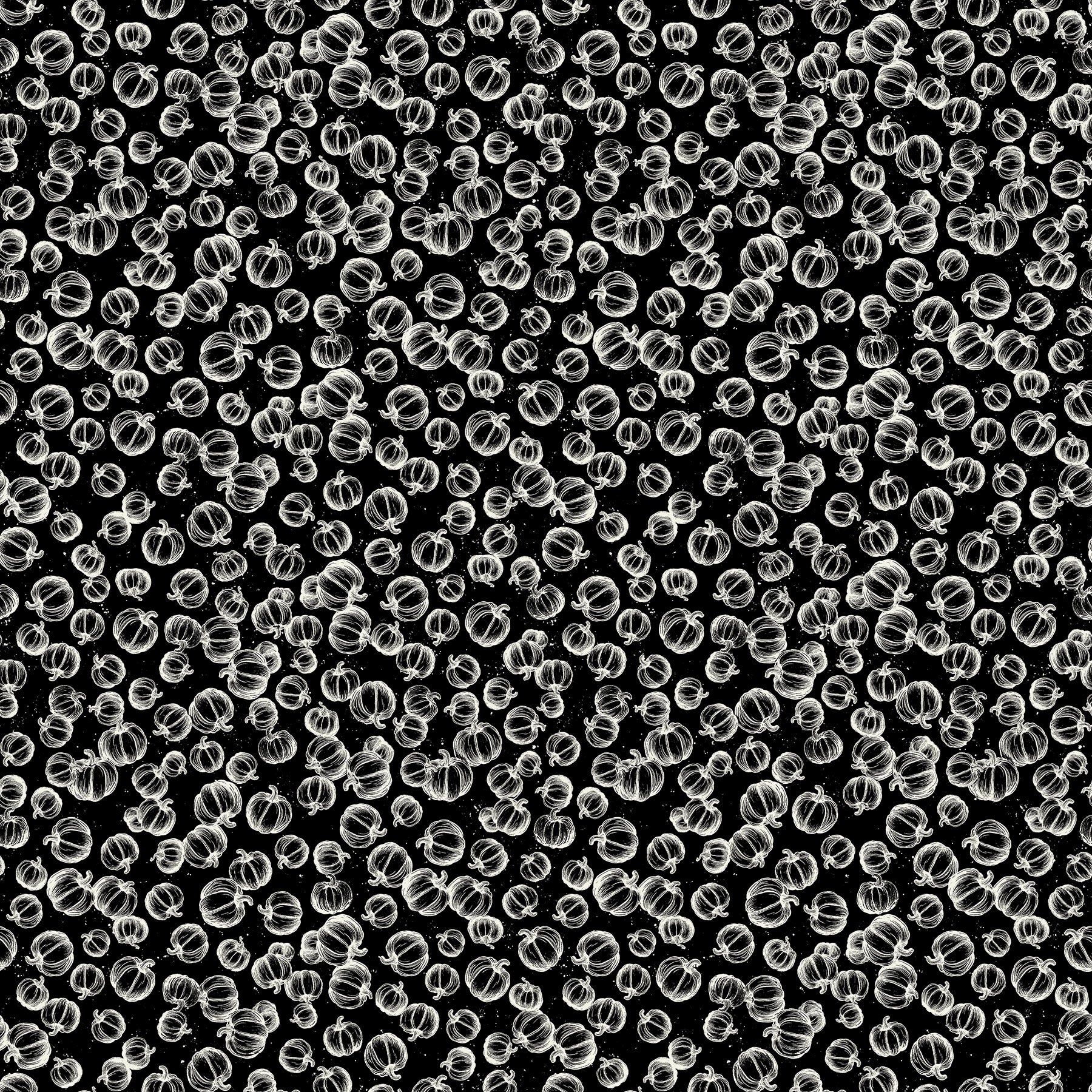 Haunted Hollow Quilt Fabric - Pumpkin Toss in Black - 10719-99