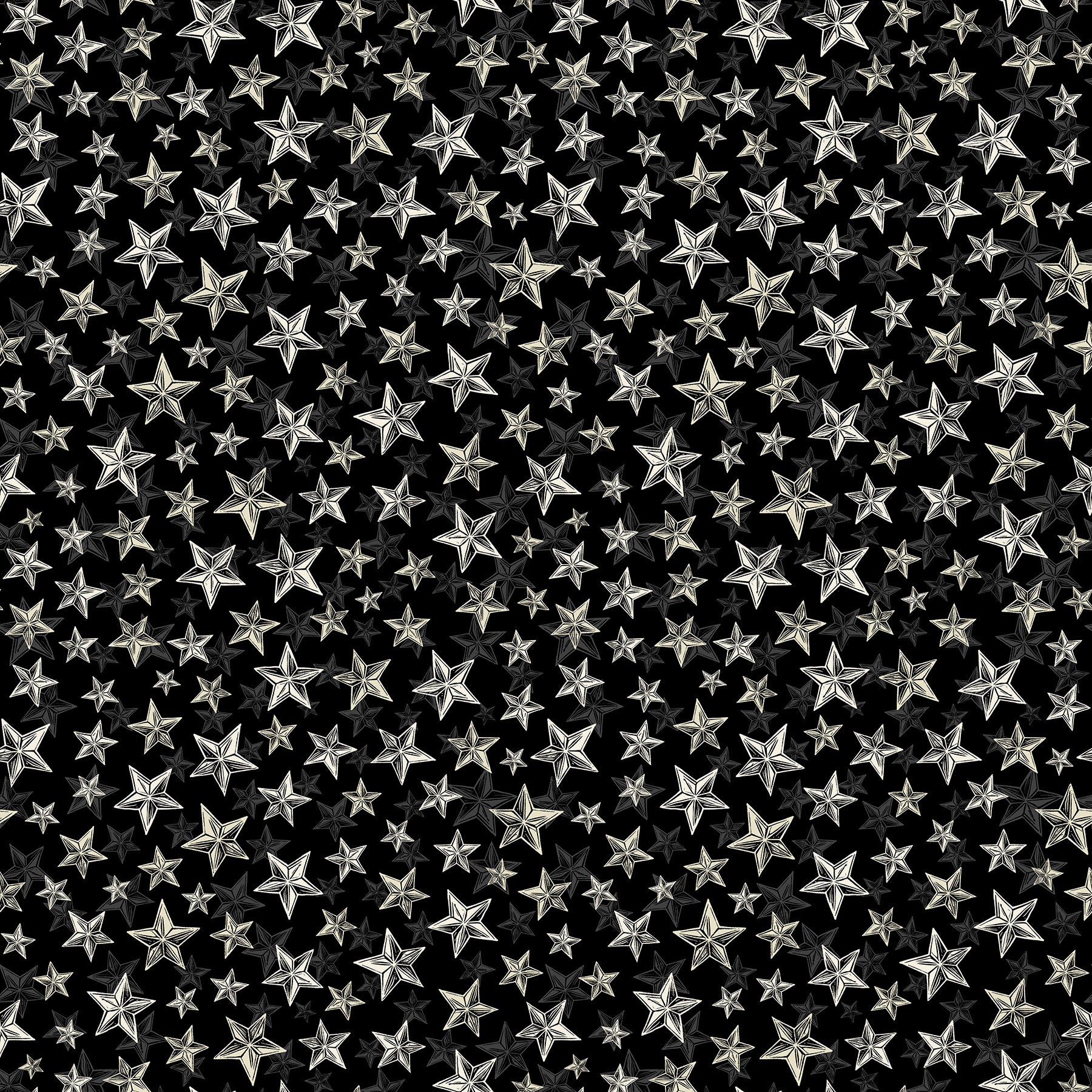 Haunted Hollow Quilt Fabric - Stars in Nightfall Black - 10713-99