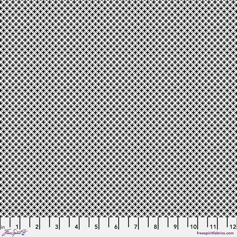 Heat Wave Quilt Fabric - Fiery in White/Black  - PWKP056.WHITE