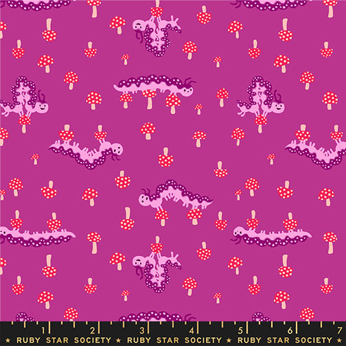 Hello Alice Quilt Fabric by Ruby Star Society - Caterpillar in Berry Purple - RS2127 11