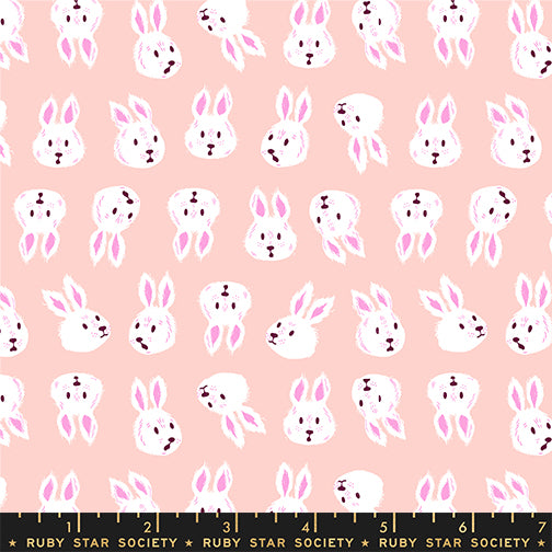 Hello Alice Quilt Fabric by Ruby Star Society - Rushing Rabbit in Vintage Pink - RS2125 11