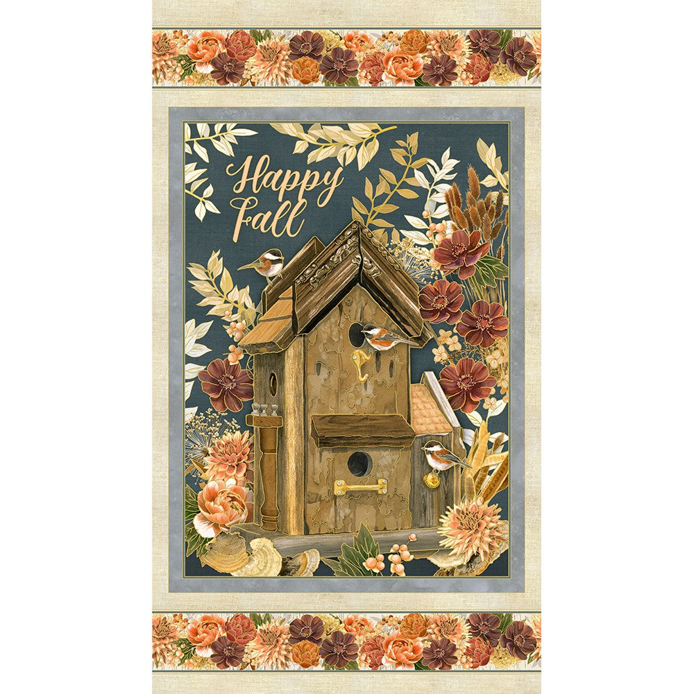 Hello Fall Quilt Fabric - Happy Fall Panel in Harvest Multi - AWHDM-23912-196 HARVEST - SOLD AS A 24" PANEL