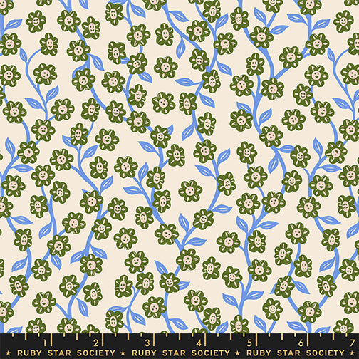 Hello Alice Quilt Fabric by Ruby Star Society - Chatty Garden in Shell Cream/Multi - RS2128 11