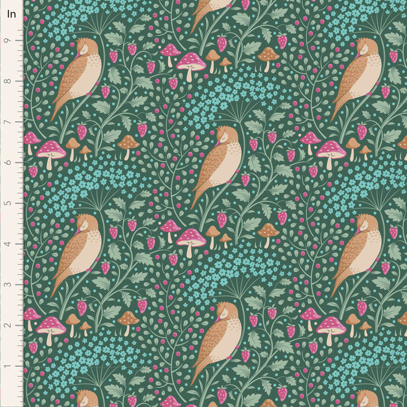 Hibernation Quilt Fabric by Tilda - Sleepybird in Lafayette Green - 100538