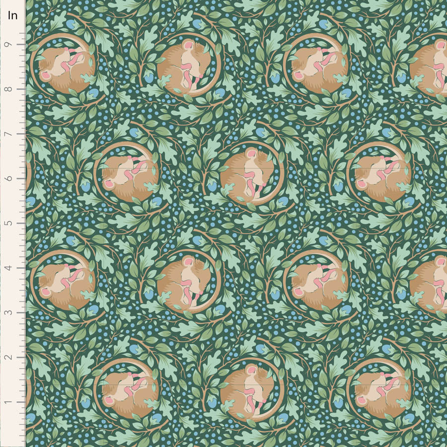 Hibernation Quilt Fabric by Tilda - Slumbermouse in Lafayette Green - 100536