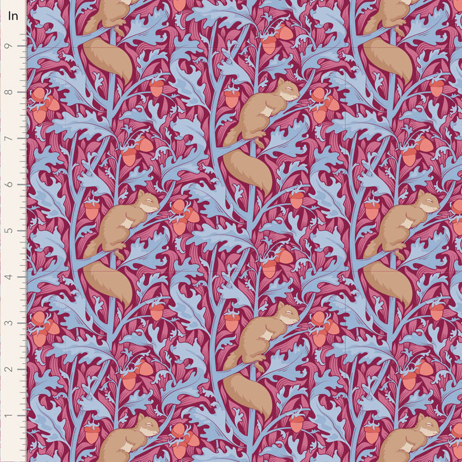 Hibernation Quilt Fabric by Tilda - Squirreldream in Hibiscus Red - 100530