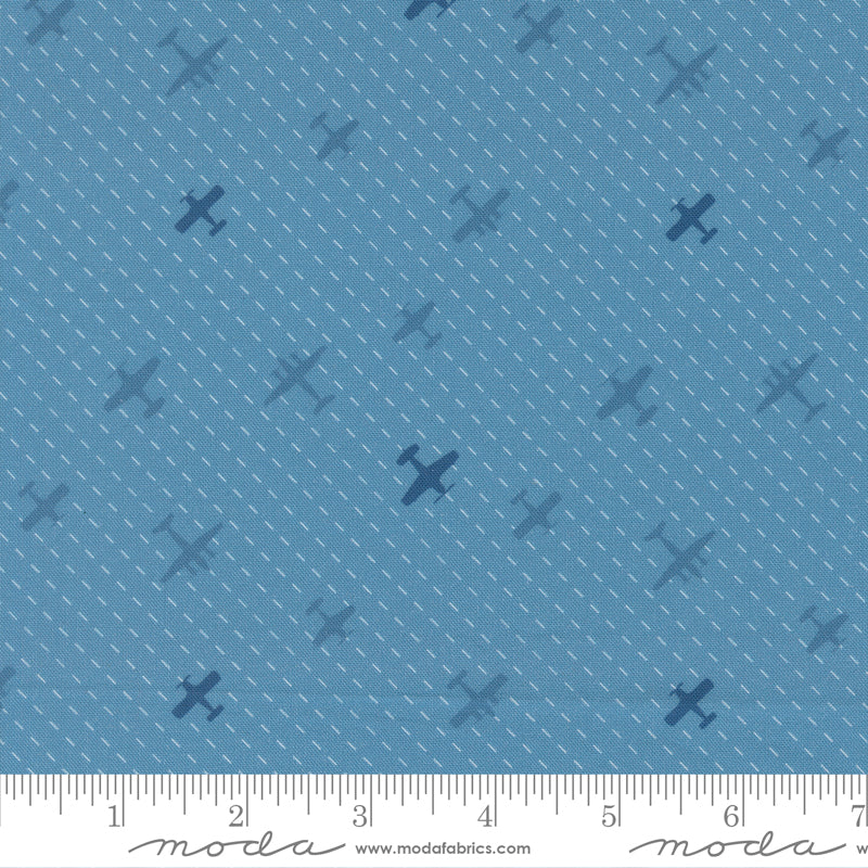 High Flight Quilt Fabric - Flight Path in Lake Blue - 45064 16
