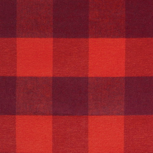 Highland Flannel Quilt Fabric -  Buffalo Plaid in Fireplace Red (Plain) - F-32800 - COTTON FLANNEL