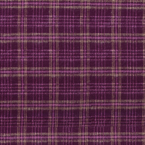 Highland Flannel Quilt Fabric -  Crosshatch Plaid in Merlot Purple (Dobby) - F-12804 - COTTON FLANNEL