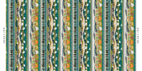 Highland Walk Quilt Fabric - Border Stripe in Teal - 4596-67
