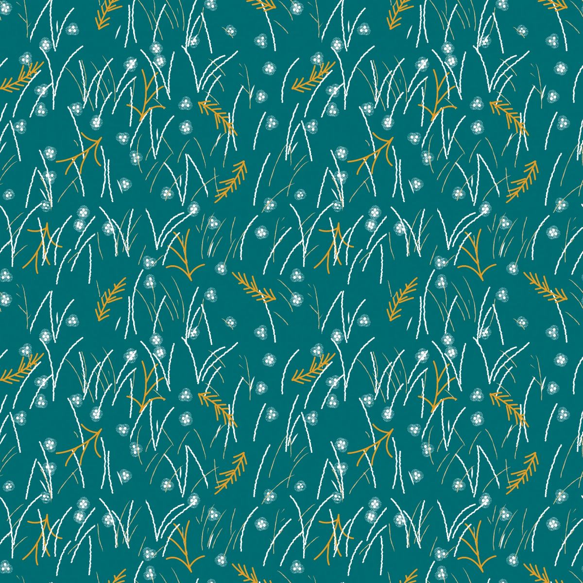 Highland Walk Quilt Fabric - Field Grass in Teal - 4595-67