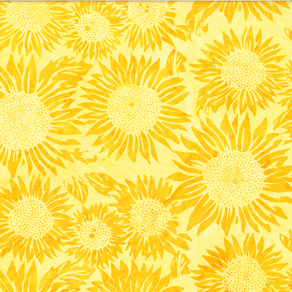 Hoffman Bali Batik Quilt Fabric - All Things Spice Sunflower in Sun Yellow - V2546-149 SUN