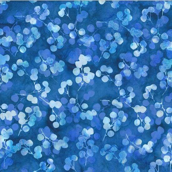 Hoffman Bali Batik Quilt Fabric - Aurora Eucalyptus in Wade Blue - V2531-341 WADE