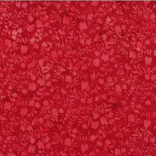 Hoffman Bali Batik Quilt Fabric - Cherry Pie Ditsy Floral in Red - V2545-5 RED