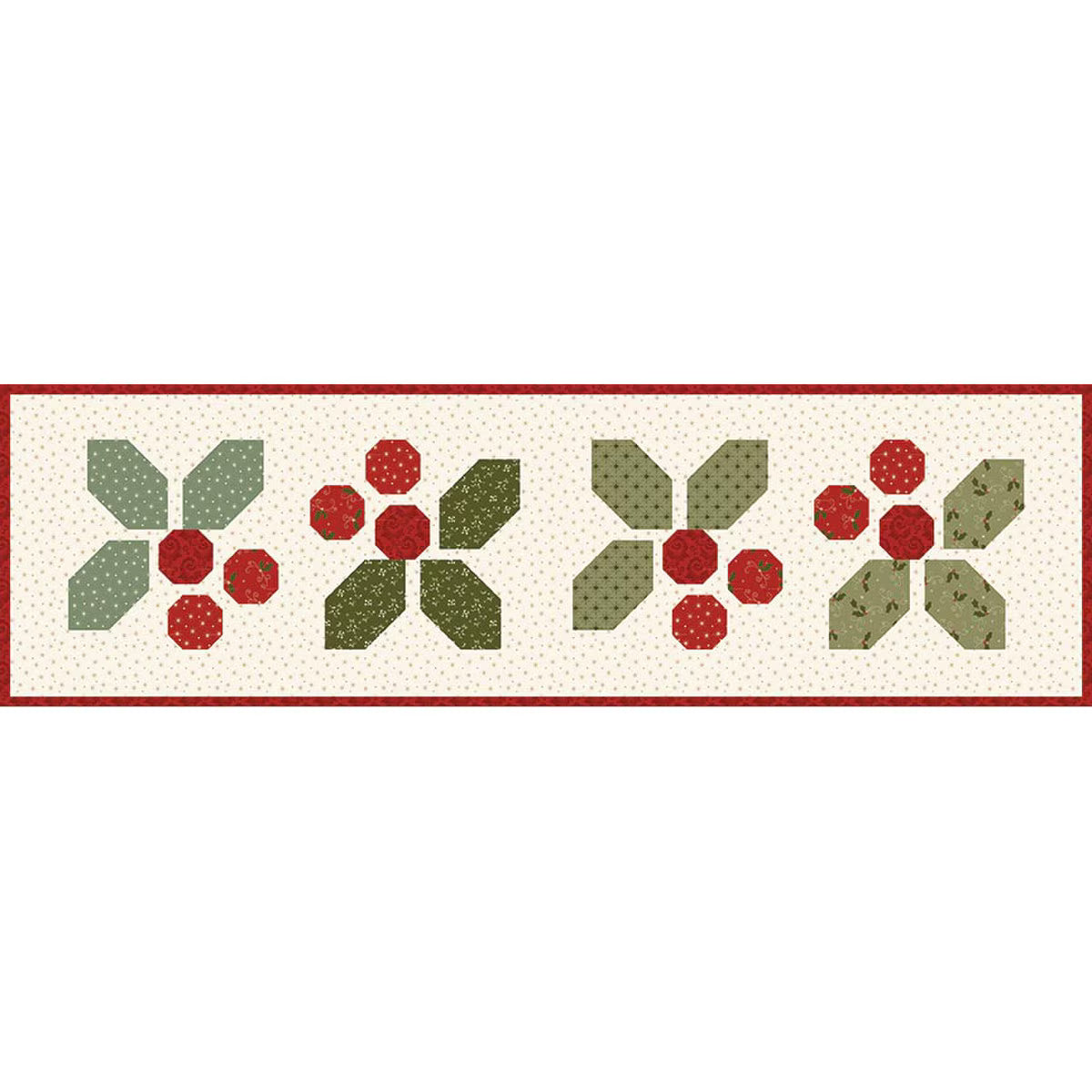 Holly-Day Cheer Quilted Table Runner Kit by Sandy Gervais - KT-17661