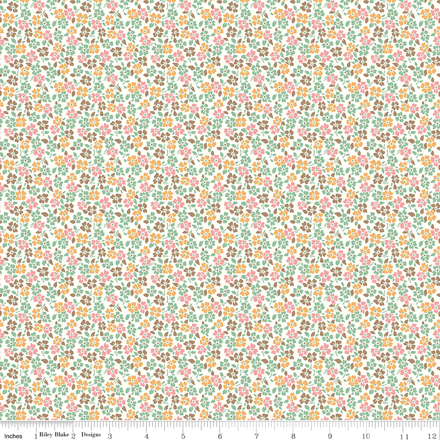 Home Town Quilt Fabric by Lori Holt - Forman in Leaf Green/White - C13589-LEAF