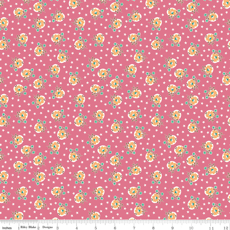 Home Town Quilt Fabric by Lori Holt - Lewis in Tea Rose Pink - C13585-TEAROSE