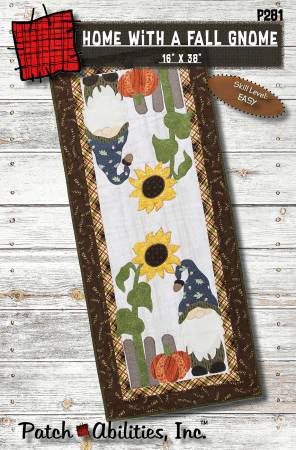Home With A Fall Gnome Table Runner Pattern - P281PA