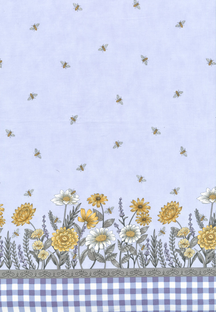 Honey Lavender Quilt Fabric - Double Border Print in Soft Lavender - 56088 18