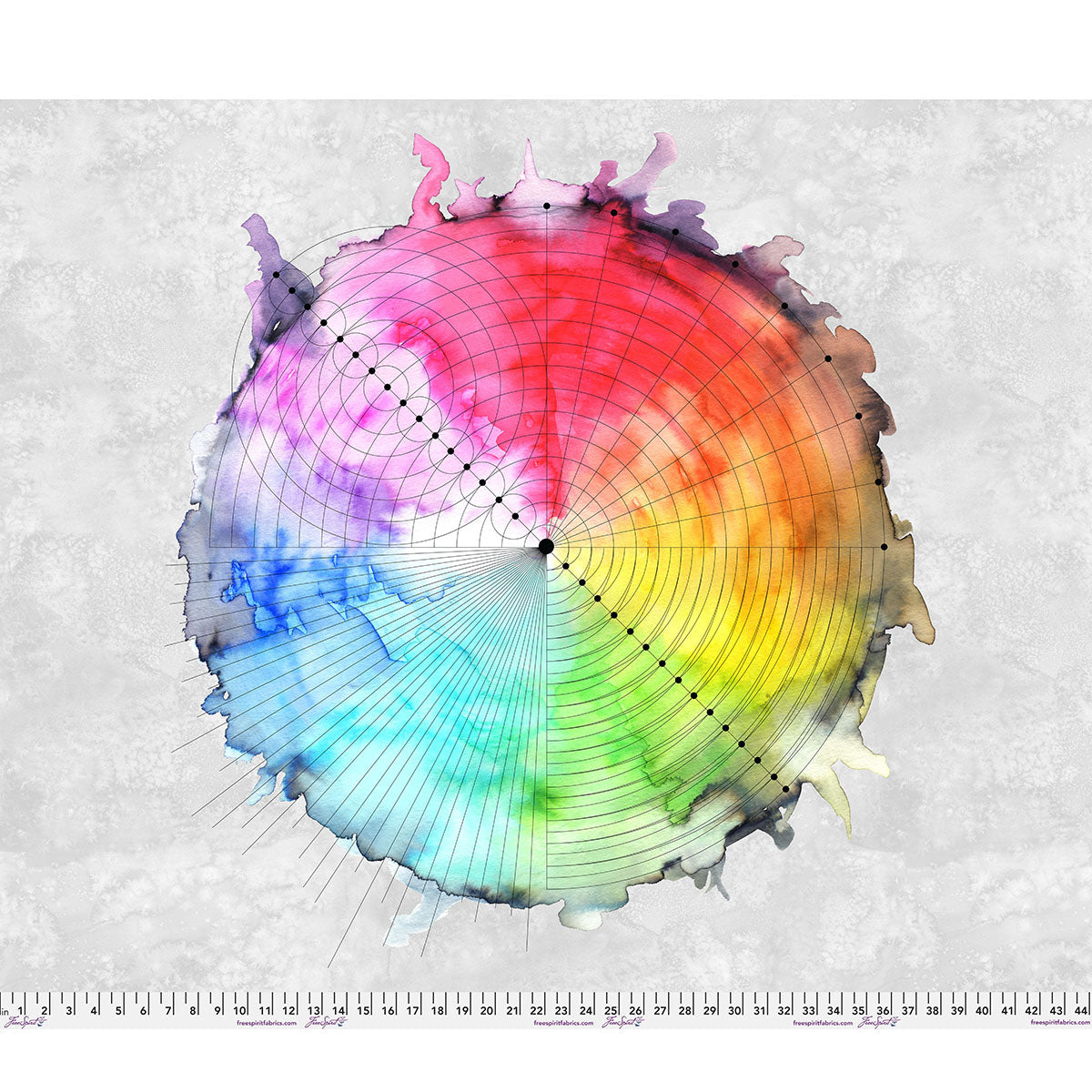P470 - Hue Quilt Fabric by Giucy Giuce - Color Wheel Panel in Multi - PWGG012.PANEL - SOLD AS A 36" PANEL