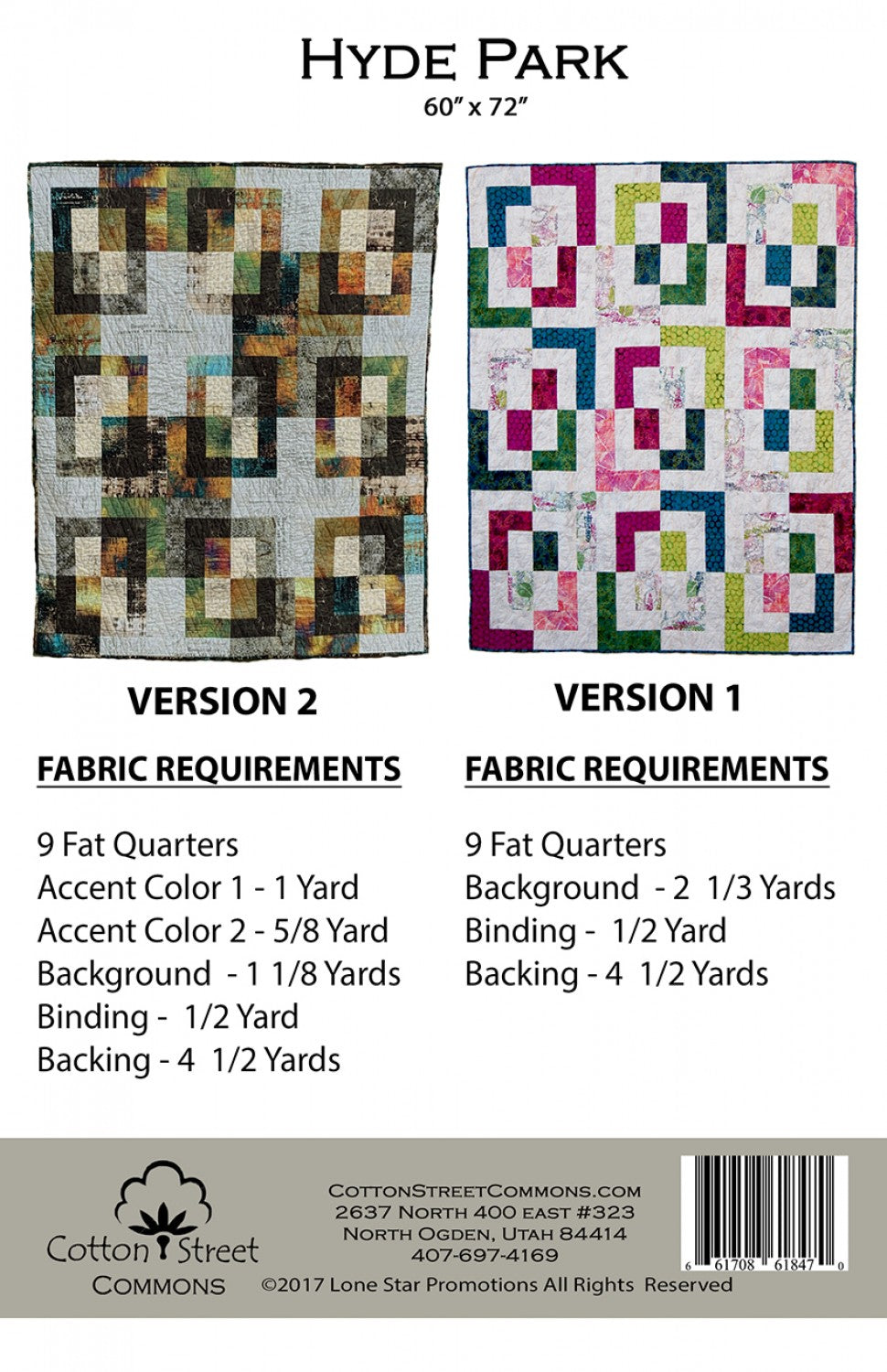 Hyde Park Quilt Pattern by Cotton Street Commons - CSC210
