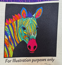P400 - On Safari Quilt Fabric - Zebra Collage Panel - DB30 - SOLD AS A 36" PANEL