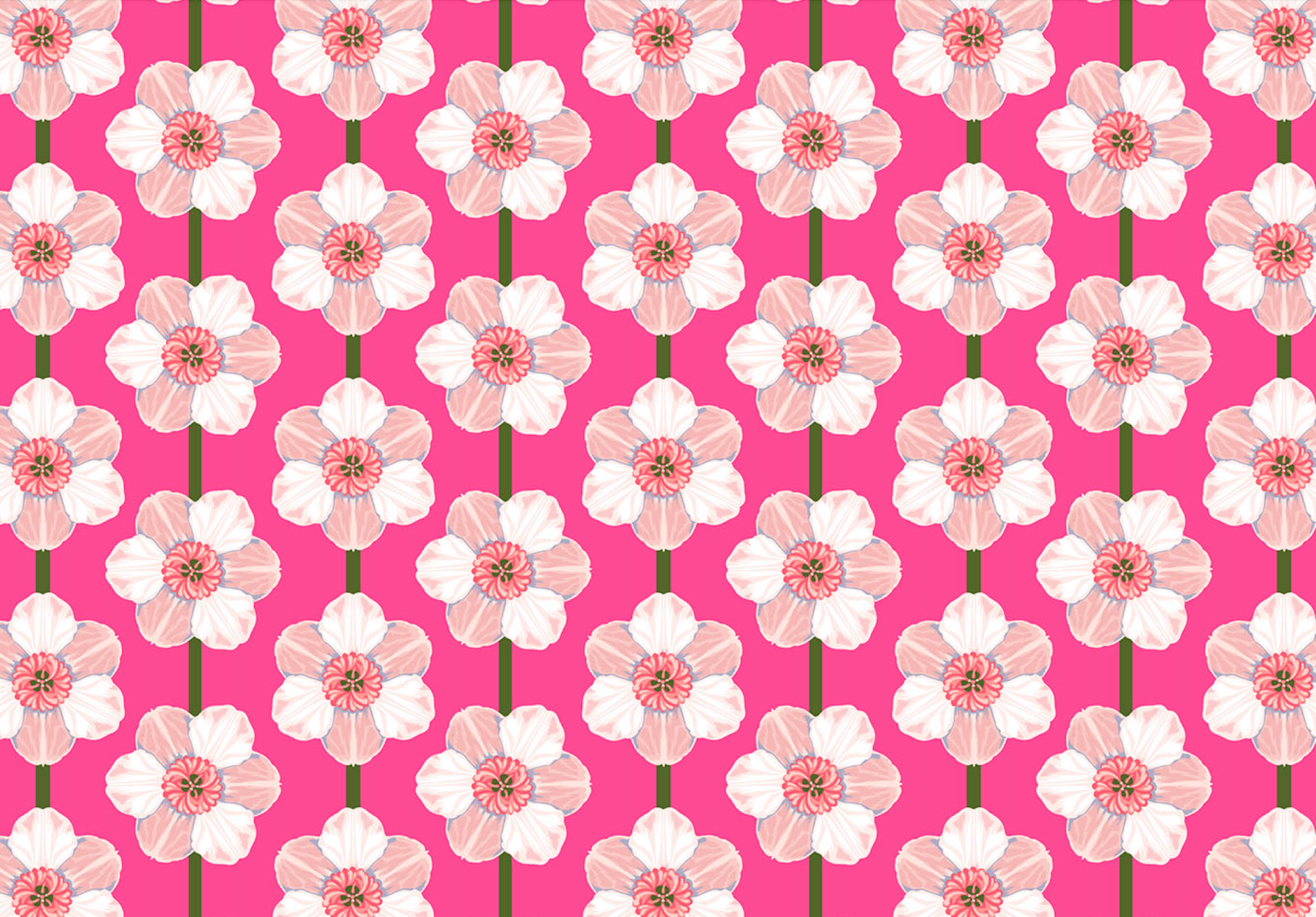 Iconic Quilt Fabric by Anna Maria Parry - Daffodil in Bubblegum Pink - AMT125-28C
