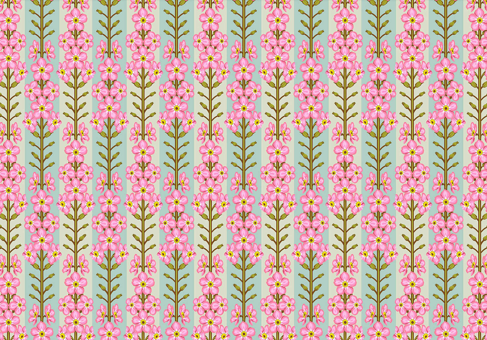 Iconic Quilt Fabric by Anna Maria Parry - Forgetmenot in Romance Pink/Blue - AMT125-20V