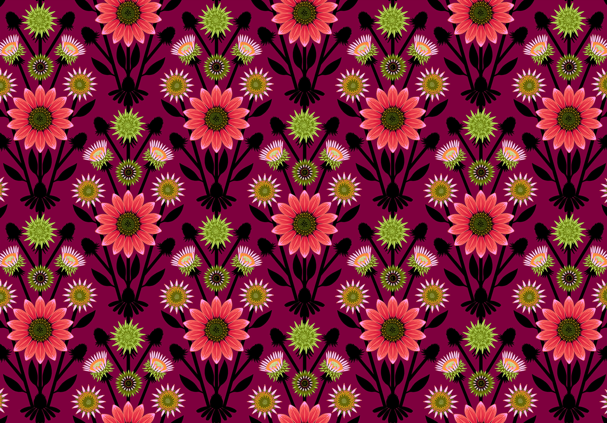 Iconic Quilt Fabric by Anna Maria Parry - Lifespan in Eggplant Purple/Pink - AMT122-99L