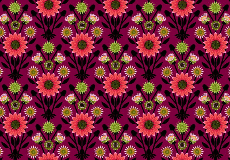 Iconic Quilt Fabric by Anna Maria Parry - Lifespan in Eggplant Purple/Pink - AMT122-99L