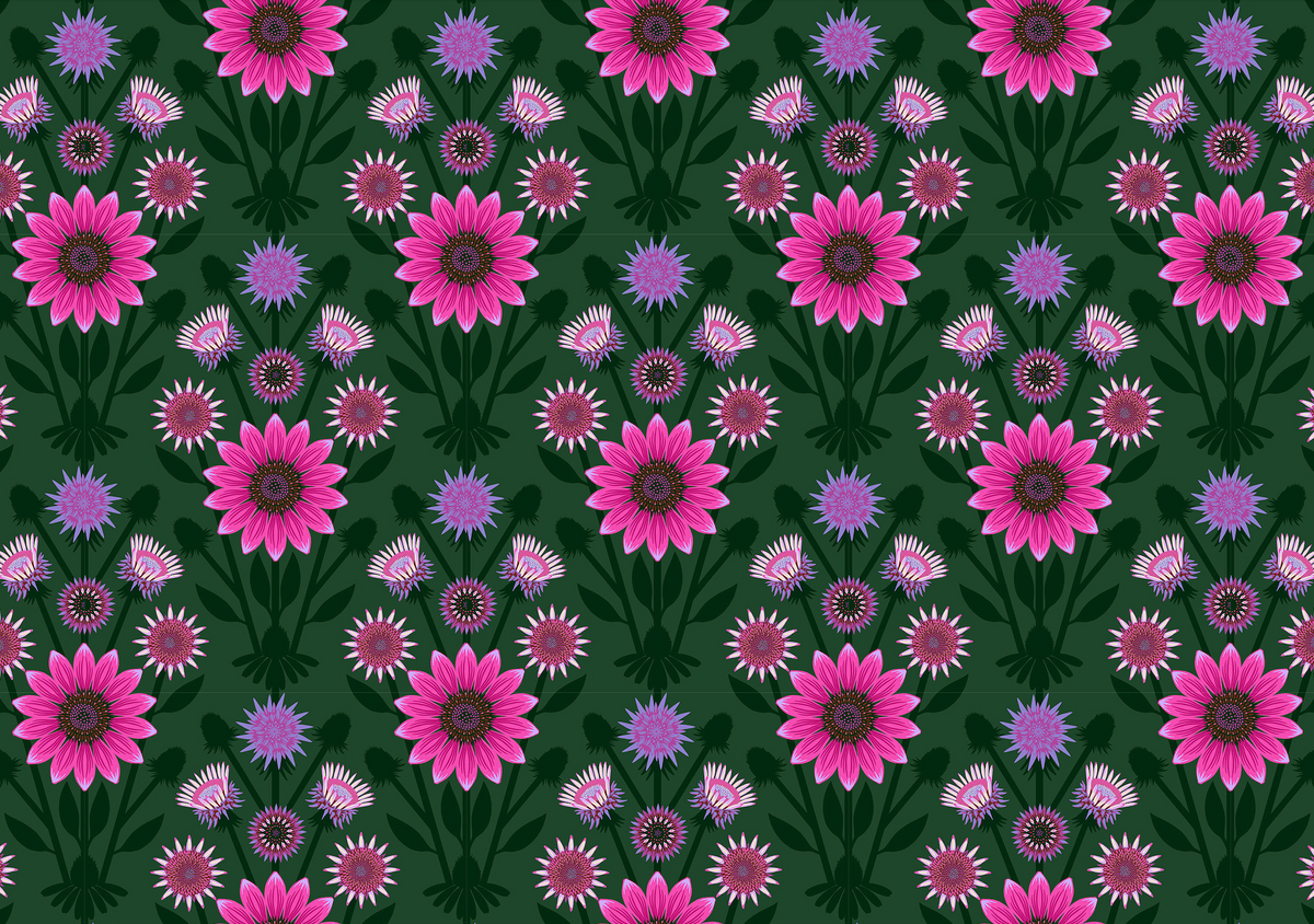 Iconic Quilt Fabric by Anna Maria Parry - Lifespan in Sage Green/Pink - AMT122-78C