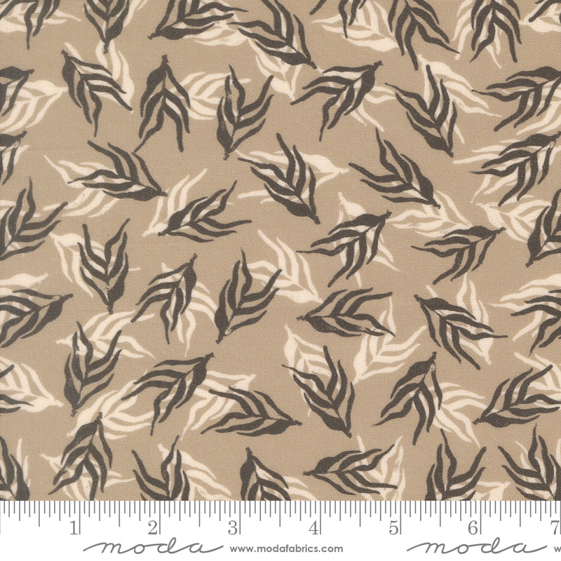 Imprint Quilt Fabric - Dancing Palms in Stone Gray/Tan - 25182 13