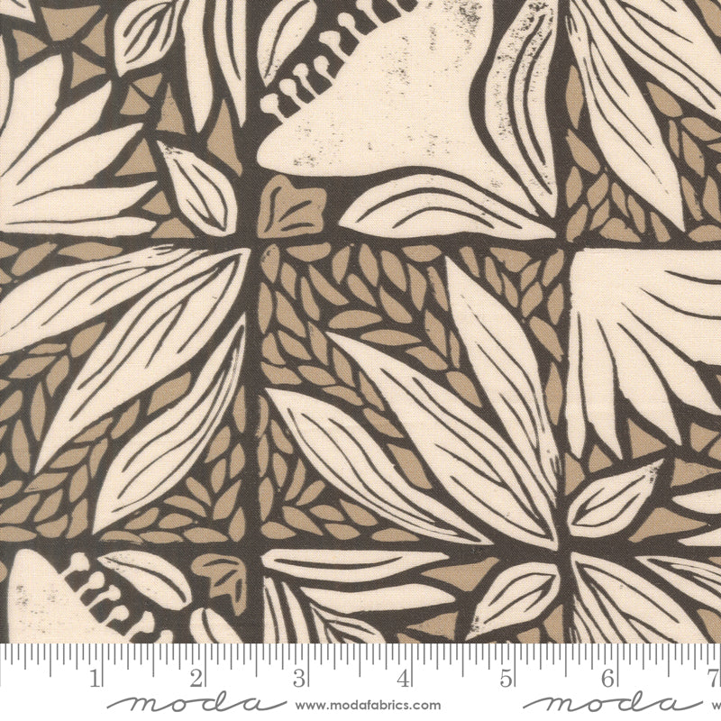 Imprint Quilt Fabric - Painted Tiles in Iron Gray/Black - 25181 17