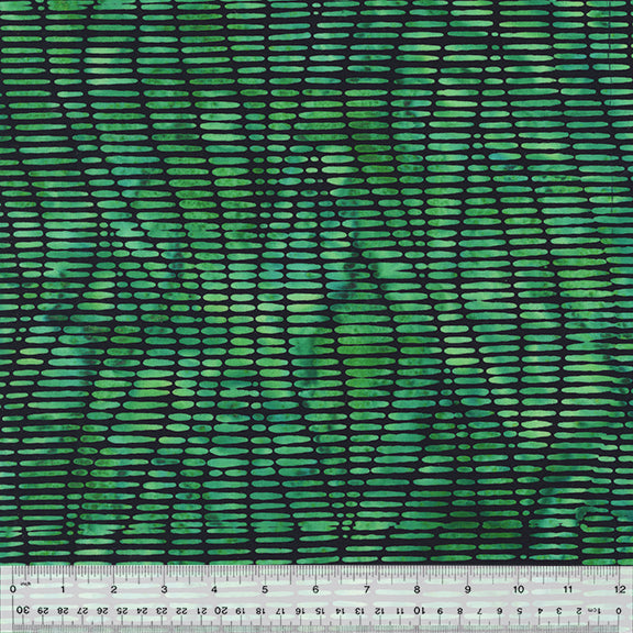In Stitches Batik Quilt Fabric - Emerald Green  - 866Q-6