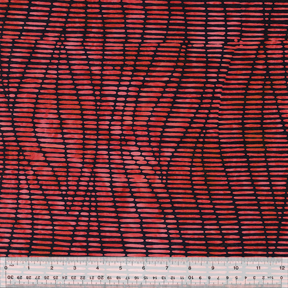 In Stitches Batik Quilt Fabric - Scarlet Red - 866Q-1