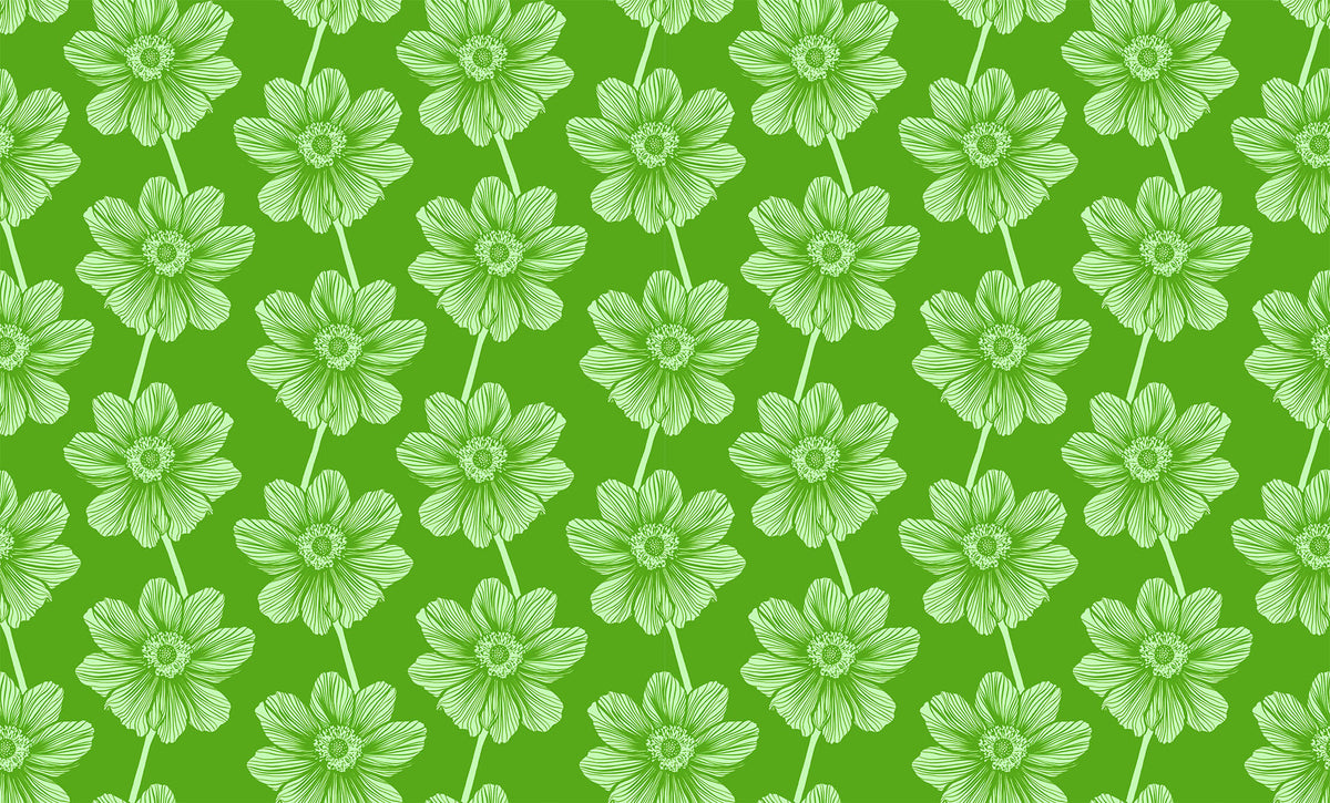 Indelible Quilt Fabric by Anna Maria Parry - Anemone in Grass Green - AMT1000-72C