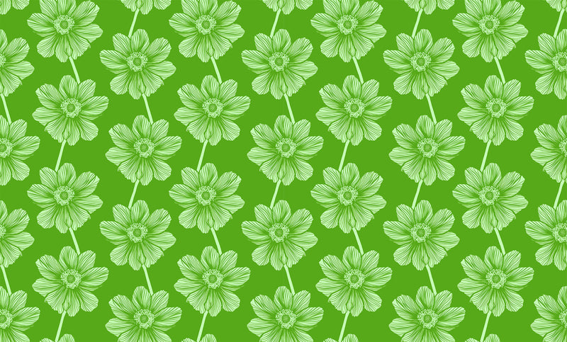 Indelible Quilt Fabric by Anna Maria Parry - Anemone in Grass Green - AMT1000-72C